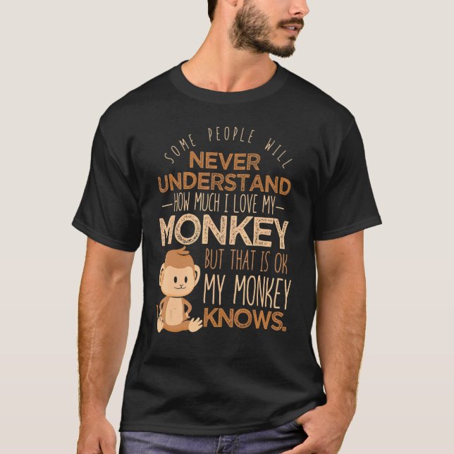 T-shirt J'Aime Mon Singe Animal Singe (Devant)