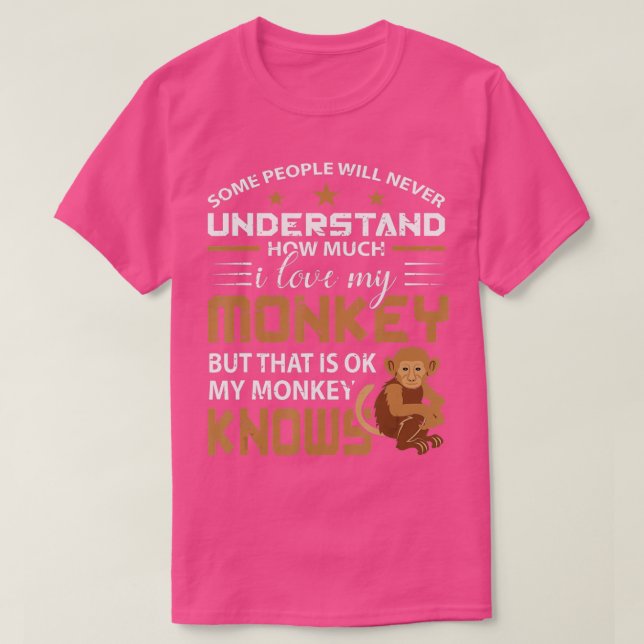T-shirt J'Aime Mon Singe Animal Singe Cadeau (Design devant)