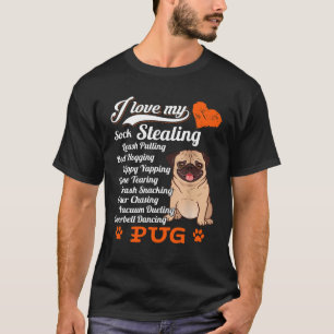 T-shirt J'Aime Mon Sock Voler Leash Pulling Carlin Shirt