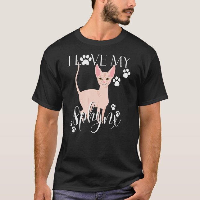 T-shirt J'Aime Mon Sphynx Ca Chats Dame Maman Kitty Kitten (Devant)