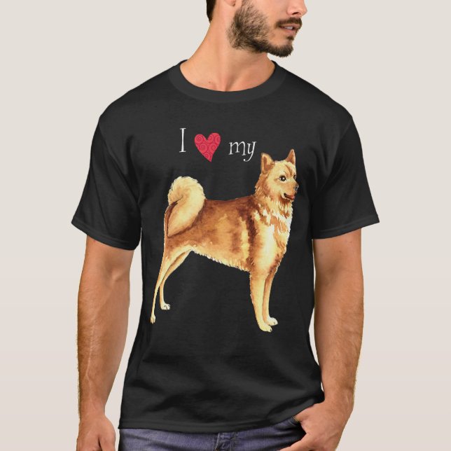 T-shirt J'aime mon Spitz finlandais (Devant)