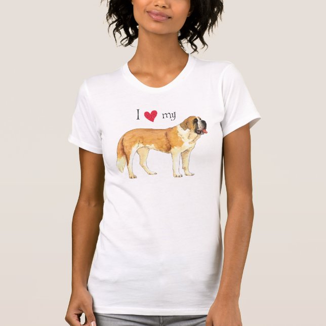 T-shirt J'aime mon St Bernard (Devant)