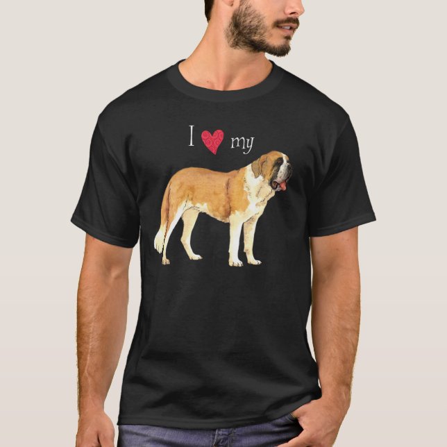 T-shirt J'aime mon St Bernard (Devant)