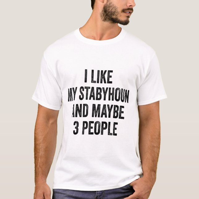 T-shirt J'Aime Mon Stabyhoun Et Peut-Être 3 Personnes (Devant)