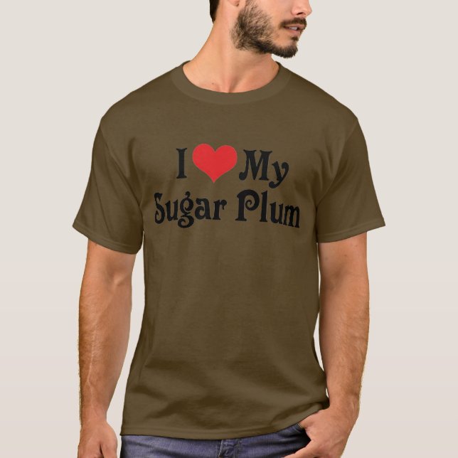 T-shirt J'aime mon sucre prune (Devant)