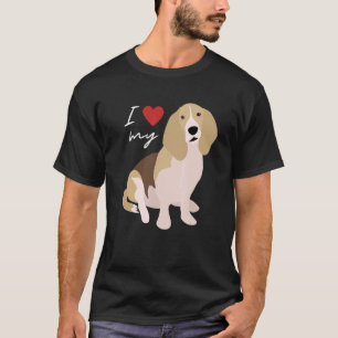 T-shirt J'Aime Mon Tan Black & White Basset Hound Chien