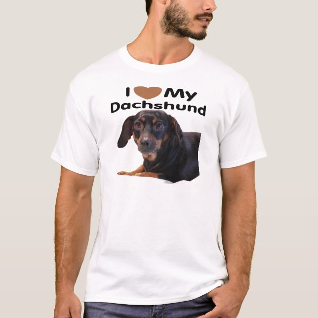 T-shirt J'aime mon teckel (Devant)