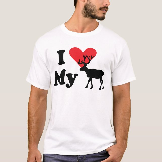 T-shirt J'aime mon tee - shirt de renne (Devant)