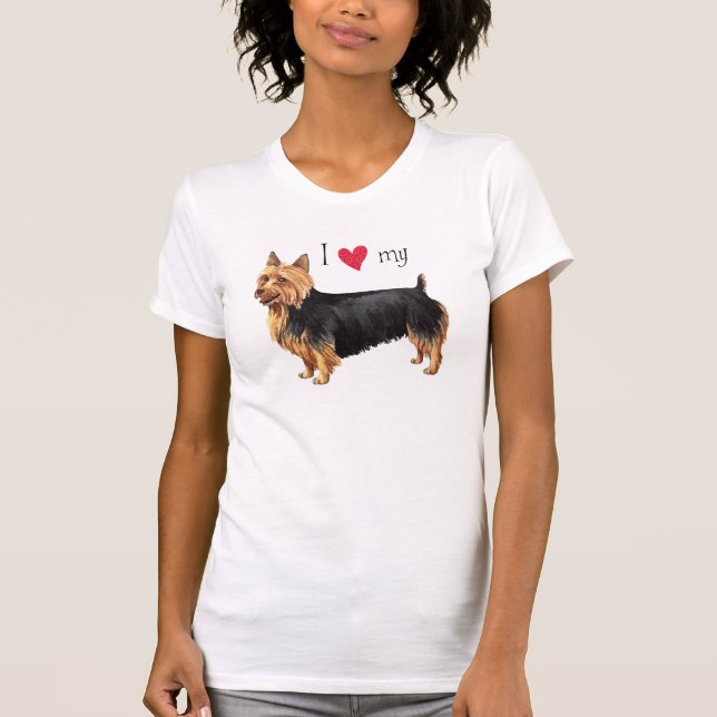 T-shirt J'aime mon Terrier australien (Devant)