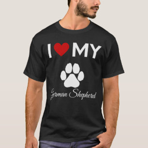 T-shirt J'aime mon texte personnalisé berger allemand