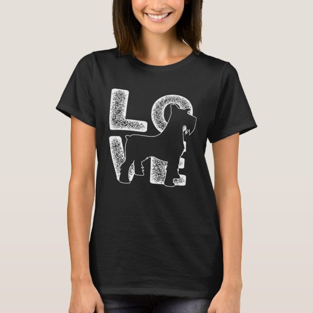 T-shirt J'Aime Mon Thème Schnauzer Chien Miniature (Devant)