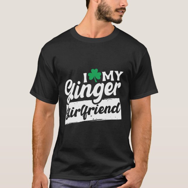 T-shirt J'aime mon trèfle roux Saint-Patrick  (Devant)