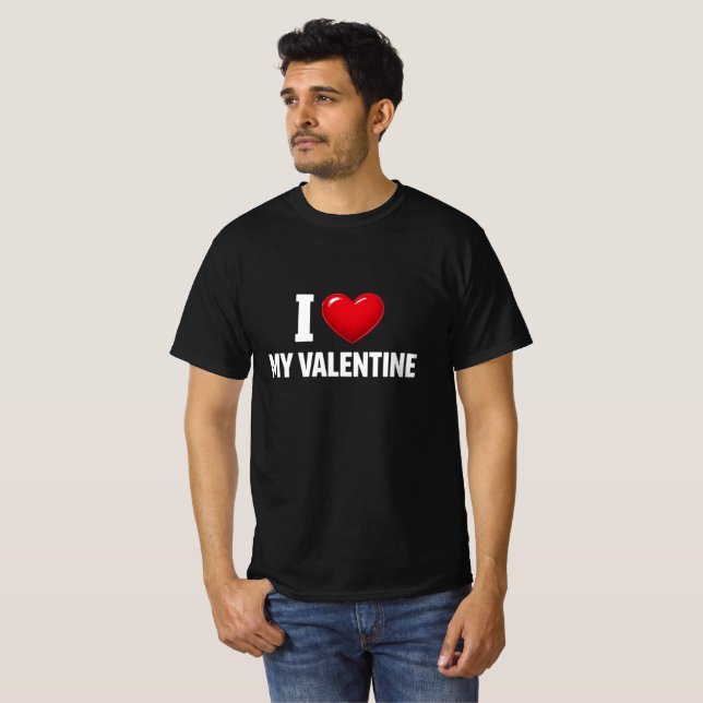 T-shirt J'aime mon Valentin (Devant entier)