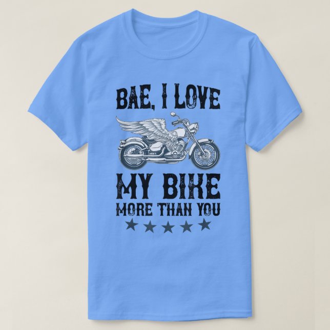 T-shirt J'aime mon vélo plus que vous pour moto et bi (Design devant)