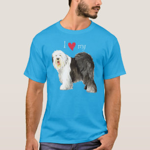 T-shirt J'aime mon vieux chien de berger anglais