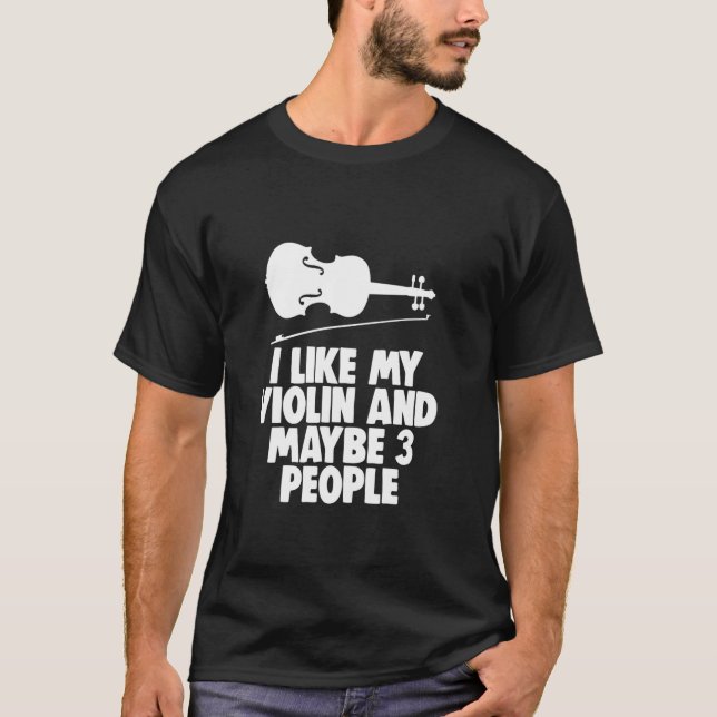 T-shirt J'Aime Mon Violon Tee Violon Drôle (Devant)