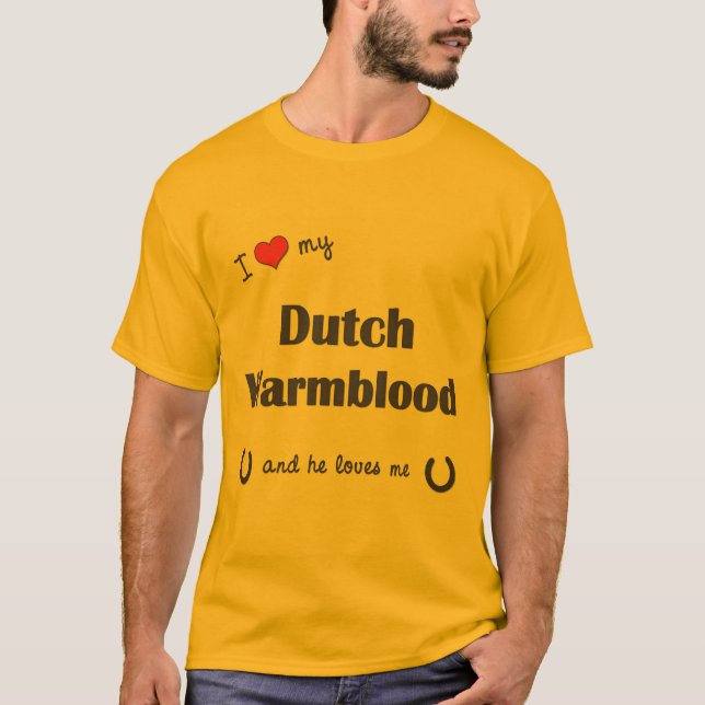 T-shirt J'aime mon Warmblood néerlandais (le cheval (Devant)