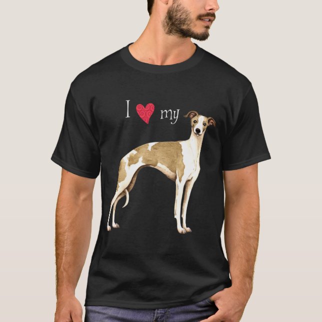 T-shirt J'aime mon whippet (Devant)