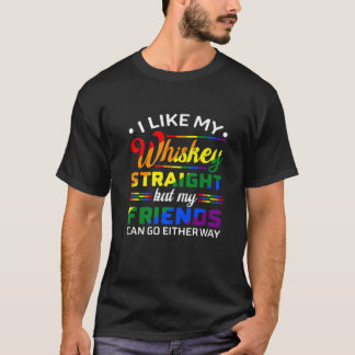 T-shirt J'Aime Mon Whiskey Droit LGBT Pride Gay Lesbian