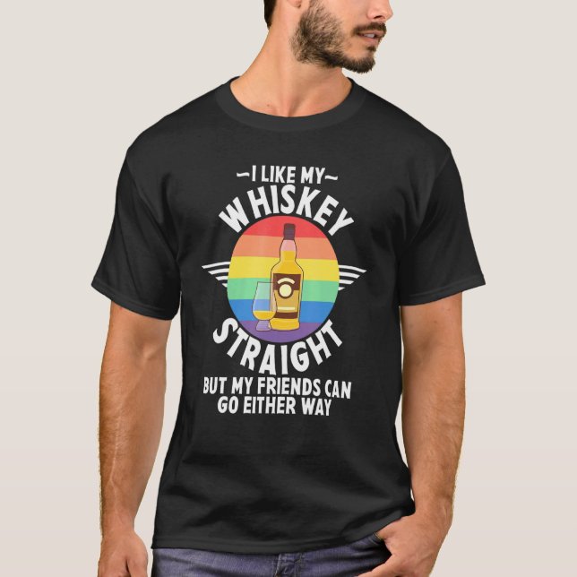 T-shirt J'Aime Mon Whiskey Tout Droit Acheter Mes Amis Peu (Devant)