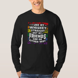 T-shirt J'Aime Mon Whiskey Tout Droit Je Supporte Lgbt