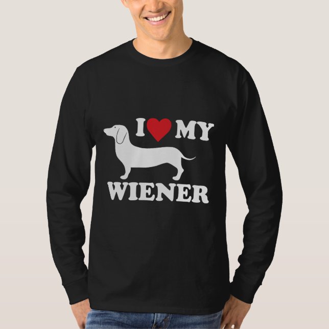 T-shirt J'Aime Mon Wiener Dachshund (Devant)