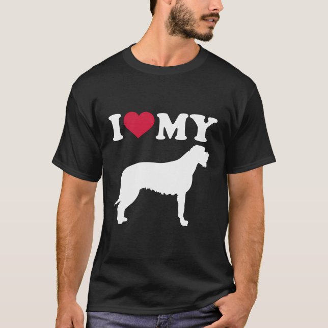 T-shirt J'Aime Mon Wolfhound Irlandais (Devant)