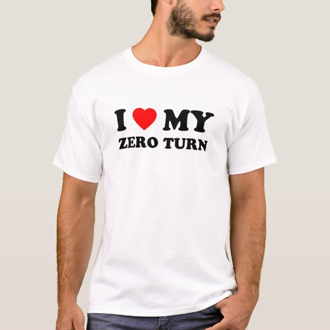 T-shirt J'Aime Mon Zéro Tourner Mower Papa Cadeau (Devant)