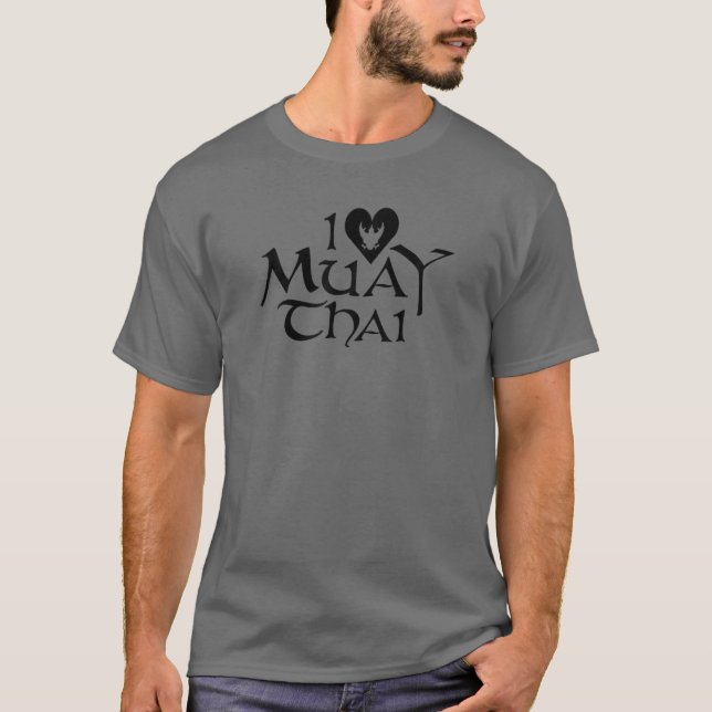 T-shirt J'aime Muay Thai Black Heart (Devant)