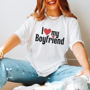 T-shirt J'aime My Boyfriend mignonne cadeau de la Saint-Va