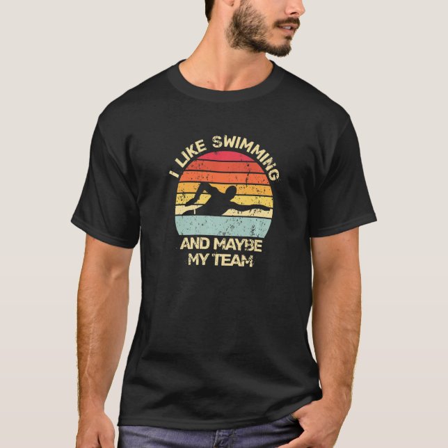 T-shirt J'Aime Nager Baigner Baignade Nager Pour (Devant)