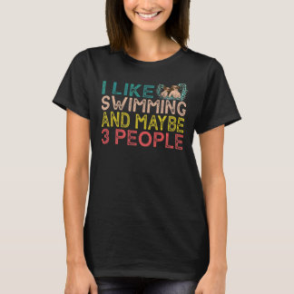 T-shirt J'Aime Nager Et Peut-Être 3 Personnes