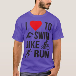 T-shirt J'Aime Nager Vélo Course Sport Triathlète 3