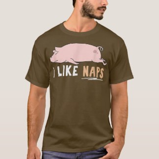 T-shirt J'Aime Naps Funny Pig Cute Lazy Animal Kawaii2907