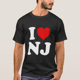 T-shirt J'aime Nj Le New Jersey