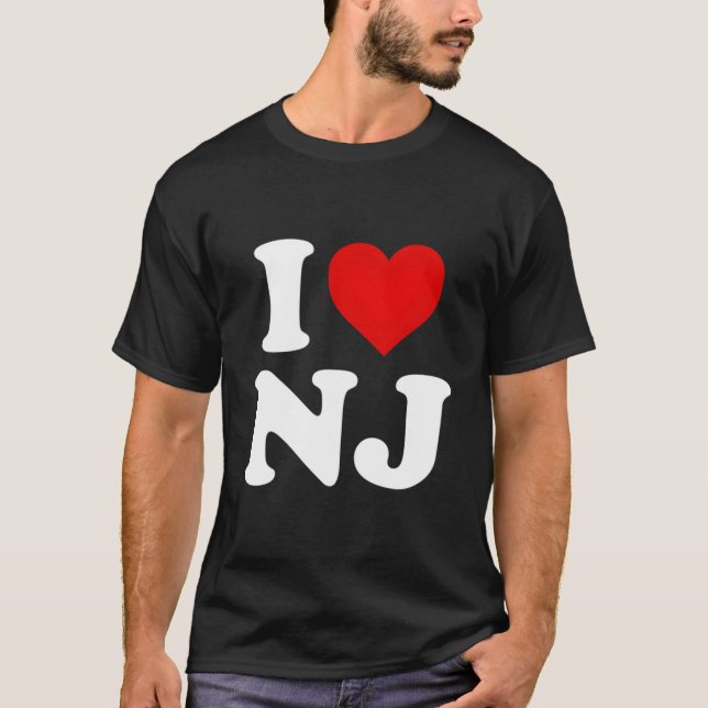 T-shirt J'aime Nj Le New Jersey (Devant)