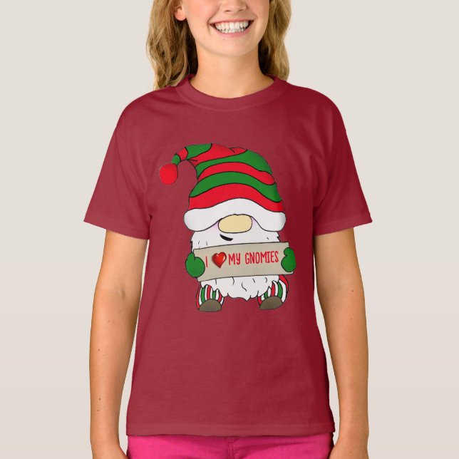 T-shirt J'aime Noël Gnome (Devant)