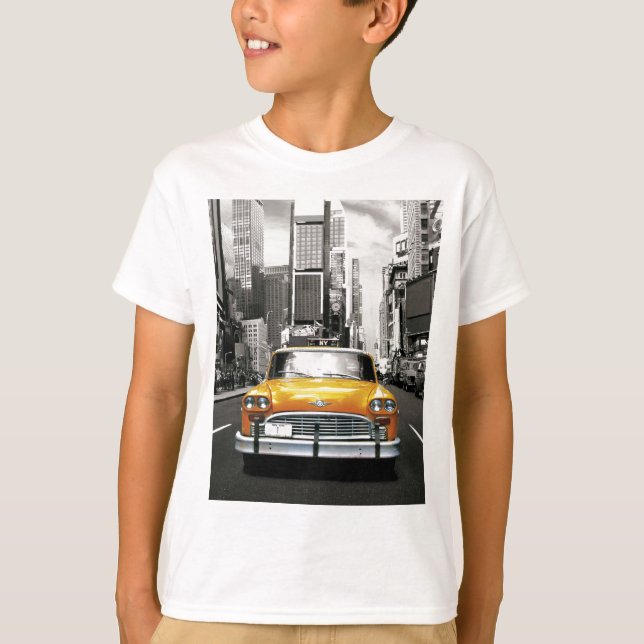 T-shirt J'aime NYC - taxi de New York (Devant)