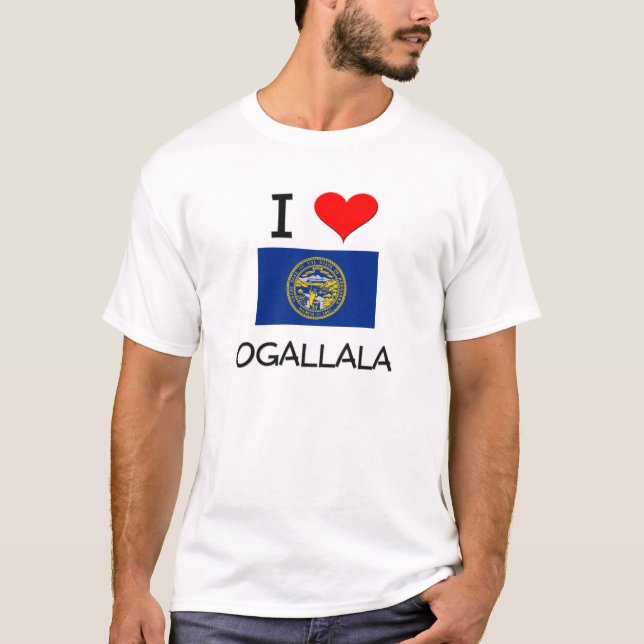 T-shirt J'aime Ogallala Nébraska (Devant)