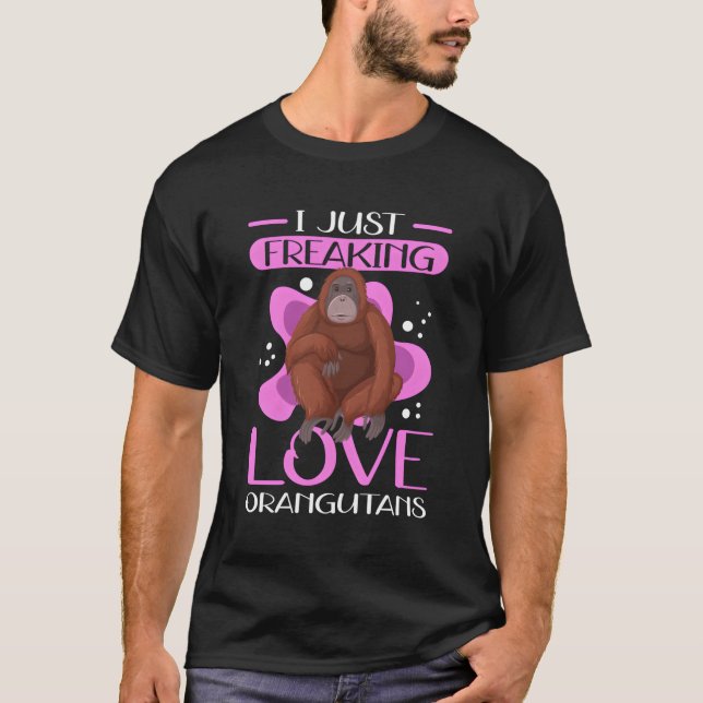 T-shirt J'Aime Orangoutans Singes Orangutan (Devant)