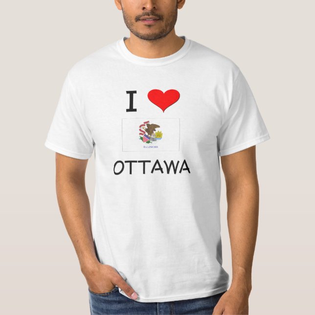 T-shirt J'aime OTTAWA l'Illinois (Devant)