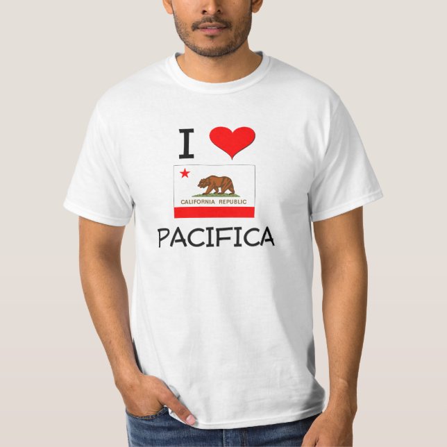 T-shirt J'aime PACIFICA la Californie (Devant)