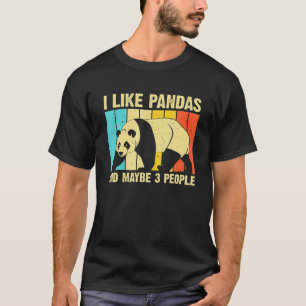 T-shirt J'Aime Pandas Et Peut-Être 3 Personnes, Panda Bear