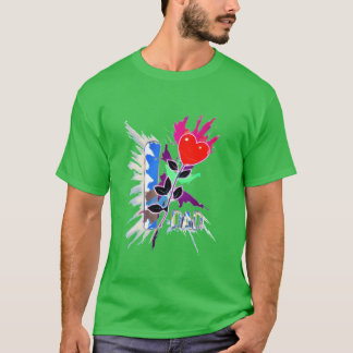 T-shirt J'aime papa avec cœur rose pour amis aimés