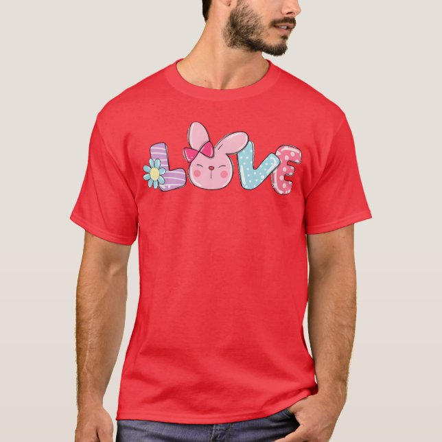 T-shirt J'aime Pâques rétro (Devant)
