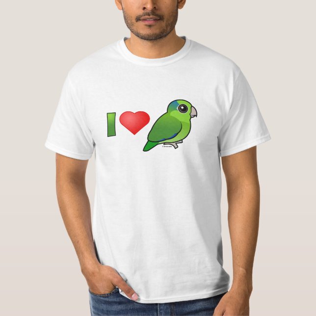 T-shirt J'aime Parrotlets Pacifique (le vert) (Devant)