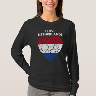 T-shirt J'Aime Pays-Bas Fière D'Être Néerlandais Drapeau N