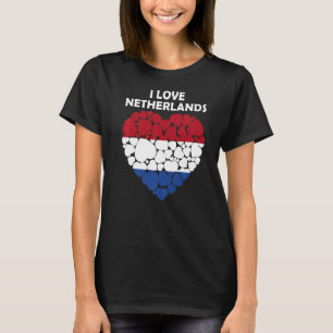 T-shirt J'Aime Pays-Bas Fière D'Être Néerlandais Drapeau N