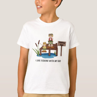 T-shirt J'aime pêcher avec ma chemise de papa