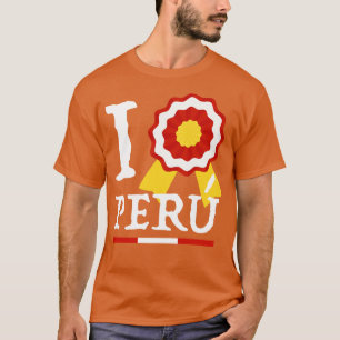 T-shirt J'aime Pérou Te Amo Pérou Escarapela
